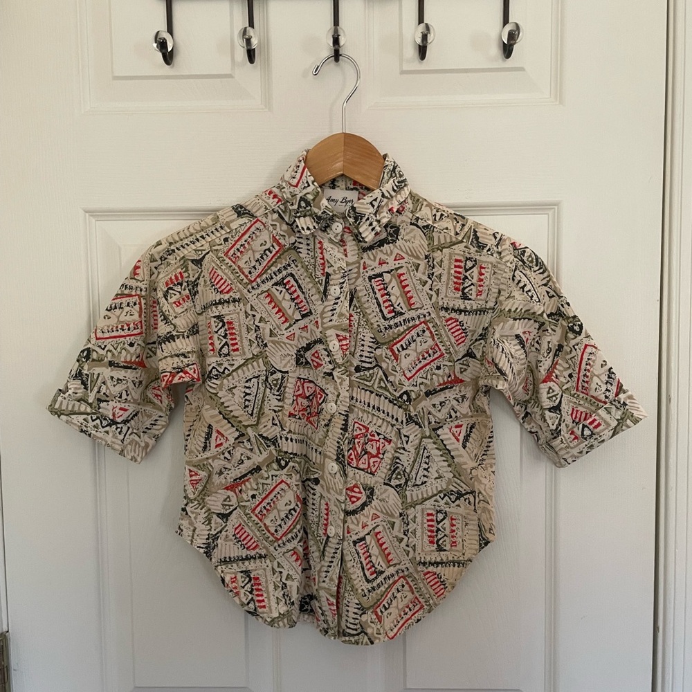 Vintage A. Byer Geometric Button Down Shirt